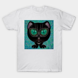 Crazy Hypnotic Black Cat T-Shirt